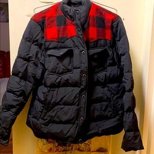 Penfield plain black snd red goose down jacket
